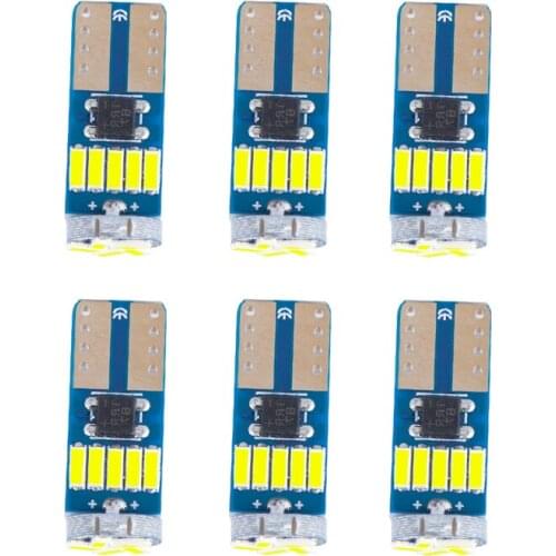 T10 W5W 12V 6000K 4014 Chips LED Lights Bulb Car Wedge Parking Lamp Interior Bulb Reading Map Dome Lamp 15SMD 6PCS