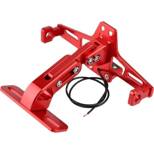 Universal CNC Aluminum Motorcycle Adjustable Angle Rear License Number Plate Mount Holder Bracket With LED Light For Z750 R3
