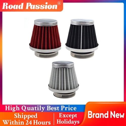Road Passion Red / Black / Silver 42mm Motorcycle Mushroom Head Intake Cleaner Air Filter Clamp-on Air Filter Cleaner