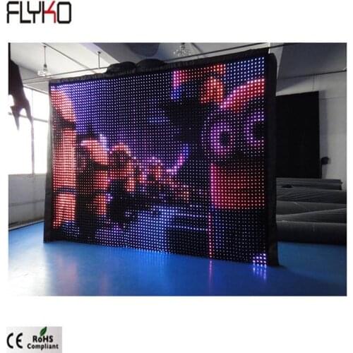 High quality p5 led curtain display screen fireproof 3x4m PC&DMX controller for Stage Covers