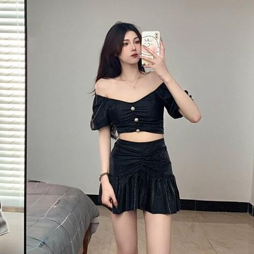 Swimsuit Female 2021 Swimwear Women Push Up Brazilian Bikini New Skirt Print Polyester Sierra Surfer Plus Size Bathing Suit May