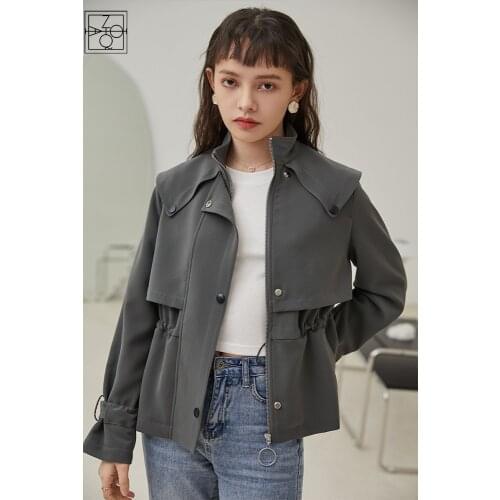 Женские короткие тренчи ZIQIAO China At AliExpress