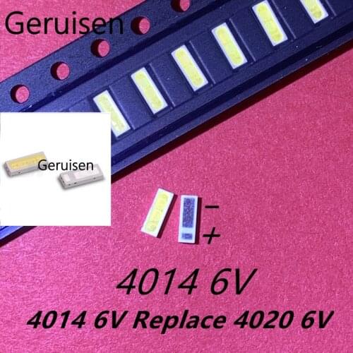 50PCS /Lot 4014 4020 emc CHIP-2 SMD LED Beads Cold white 4014 1W 6V 150mA For TV/LCD Backlight (EMC)