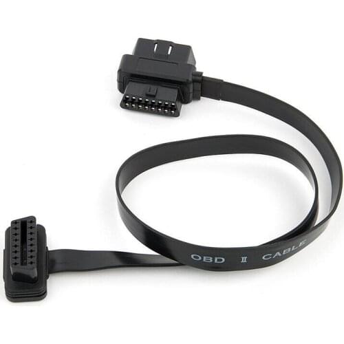 60CM Ultra Slim 2 in 1 OBDII OBD2 Cable 16 Pin Female to Male/Female Extension Connector Cable Splitter
