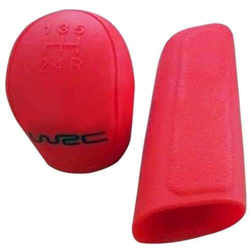 Car Styling Universal Handbrake Grips Durable Car Interior Decoration Gear Shift Collars Silicone Gear Head Shift Knob Cover Red