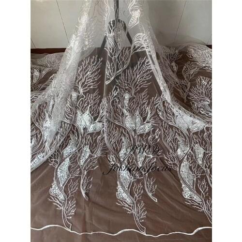 White Lace Fabric net lace fabric 2019 Chantilly Embroidery African Lace Fabric For Wedding Dress Lace Fabric