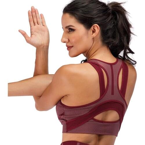 Seamless Sports Bra High Impact Padded Push Up Bra Women Active Wear Cross Back Sexy Women Tops For Fitness