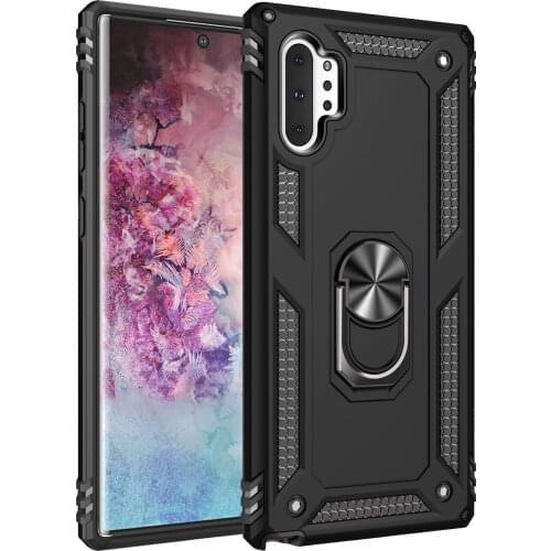 For Samsung Galaxy Note 10 Pro Case Shockproof Armor Magnetic Ring Holder Cover For Galaxy S21 S20 FE S10 Plus Luxury Phone Case