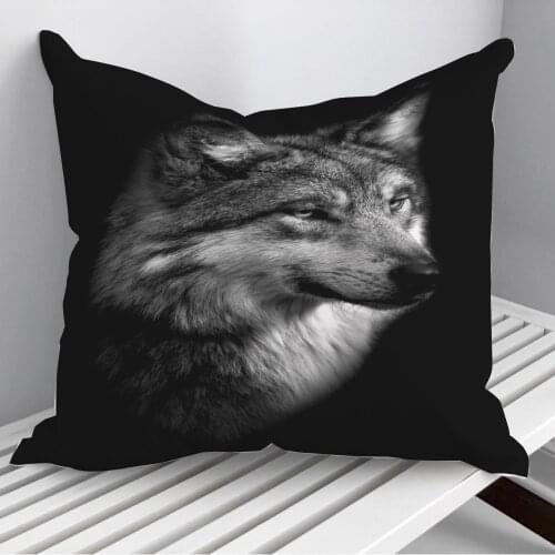 Black wild wolf poster Throw Pillows Cushion Cover On Sofa Home Decor 45*45cm 40*40cm Gift Pillowcase Cojines Dropshipping