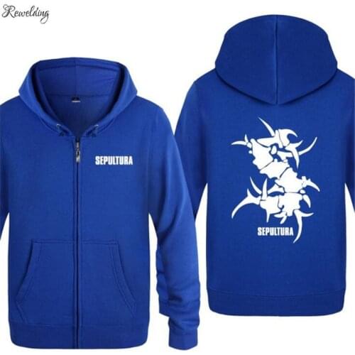 Mens Hoodie Rock Sepultura Printed Hoodies Men Hip Hop Fleece Long Sleeve Zipper Jacket Coat Sweatshirt Skate Tracksuit Big Size