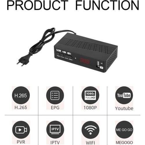 DVB T2/DVB-C HD Digital 1080P TV Tuner H.265 TV Receptor Full HD DVBT2 Set-top Box Wifi Receiver With Remote Controller