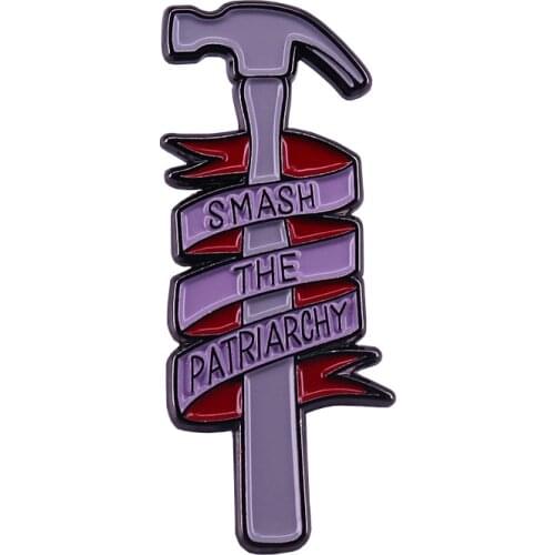 Smash the patriarchy enamel pin feminist badge women accessories