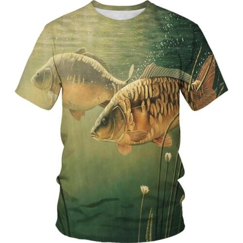 Beautiful Carp Fishing 3D All Over Print men t shirt Harajuku Fashion Short sleeve shirt summer streetwear Unisex tshirt