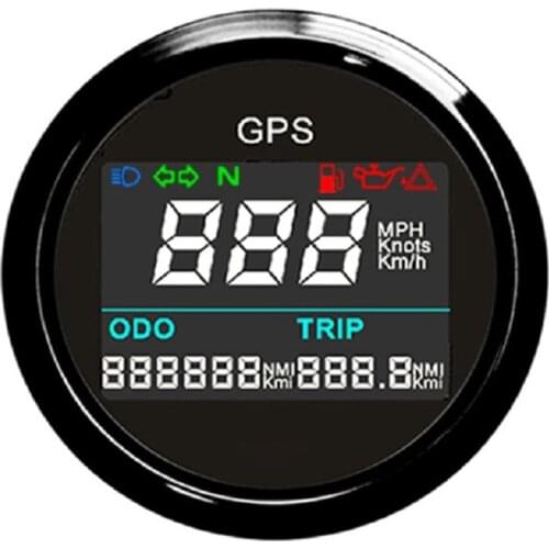 316 Stainless Steel Gps Speedometer Odometer 0~999 Mph Knots Km/h Adjustable Digital Speed Gauge For Car Motorcycle Boat
