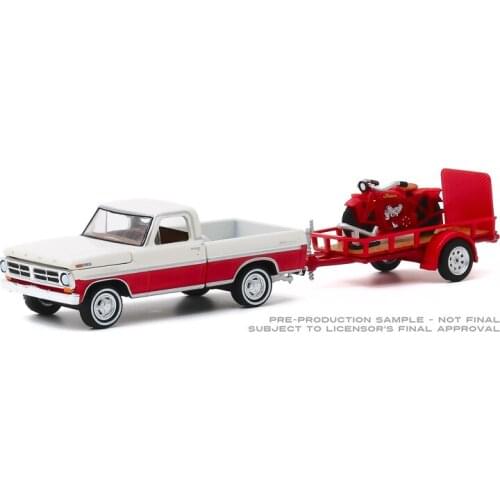 GreenLight 1:64 1972 Ford F-100 w Trailer w 1920 Indian Scout boutique alloy car toys for children kids toys Model original box