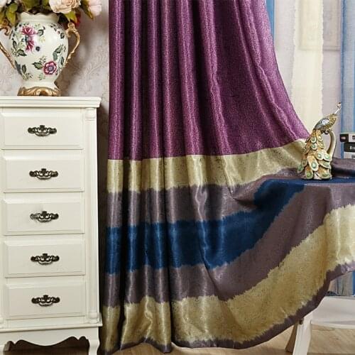 Mona Lisa art Purple oil painting cortina Free shipping curtains for living room watercolour finished curtains and tulle sheet