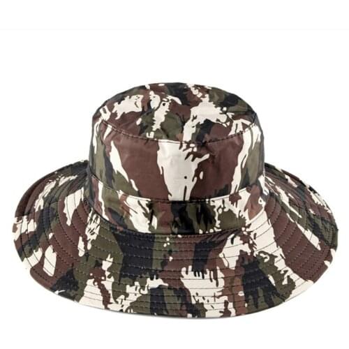 Camouflage Flat Top FishermanS Hat Fashion New Wide Brim Collapsible Casual Unisex Outdoor Basin Cap Fishing Hat