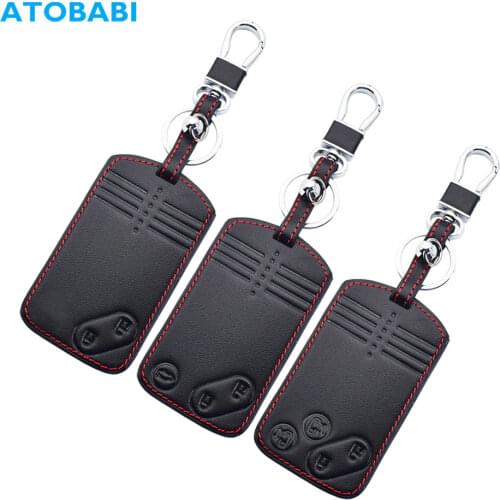 Leather Car Key Cases Smart Keyless Entry Remote Control Fobs Shell Protector Cover Skin For Mazda 5 6 CX-7 CX-9 RX-8 Miata MX-5