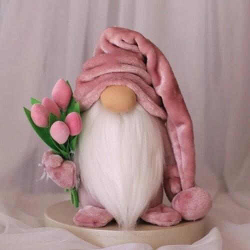 Handmade Doll Toy Easter Spring Plush Gnome Doll for Mothers Day Gifts QX2E