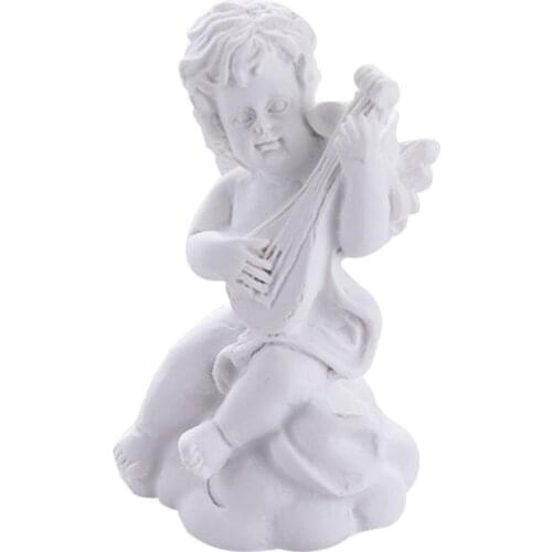 Fashion Angel Statue Eco-friendly No Odor Amazing Detail Resin Miniature Angel Figurines Supplies for Home Miniature Sculpture