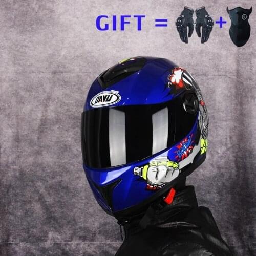 2021 Motorcycle helmet With Dual Lens for adults Full Face Motorbike Helmet Double Visors Dirt Bike Helmets Matte Black