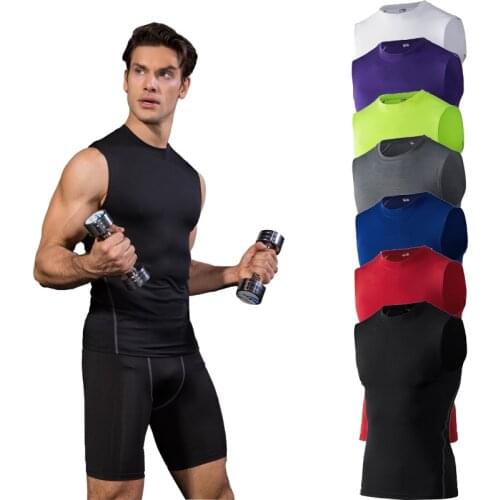 Men Sleeveless Underwear Cycling Vest Base Layer Quick Dry Sports T-shirt Jogging Fitness Undershirts Mesh Breathable Active Top
