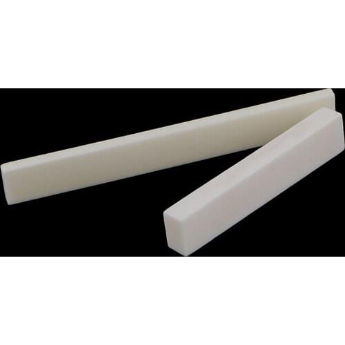 Set/2pcs Ivory Cattle Bone DIY Uncut Saddle and Nut for Guitar Replacement