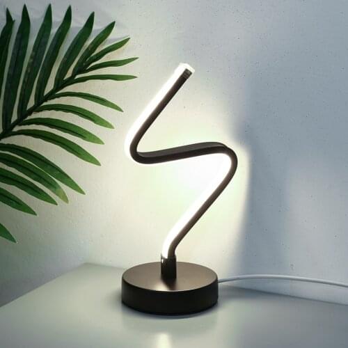 Wall LED Lighting Nordic Spiral Shape Curve Design Indoor Table Lamp Home Bedroom Hotel Bedside Decoration Acrylic Metal Light