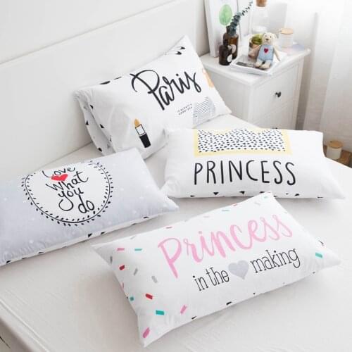 2pcs Nordic Cotton Pillowcase Kids Cartoon Girls Boys Bedroom Decorative Nordic Style Pillowslip Children Gift No Inner 48x74cm
