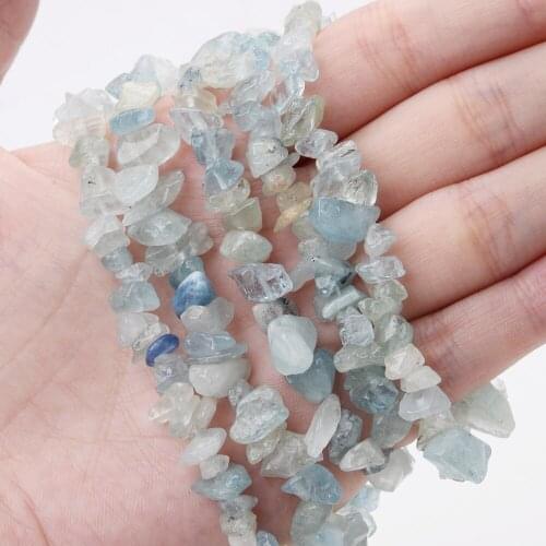 Irregular Natural Stone Beads Gravel Light Aquamarines Bead for Jewelry Making DIY Bracelet Necklace Accessories 15'' /Strand