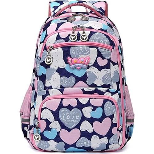 Nylon School Backpack for Girls Elementary School Bags Cute Print Bookbag Back to School Gift Kids Mochilas Escolar