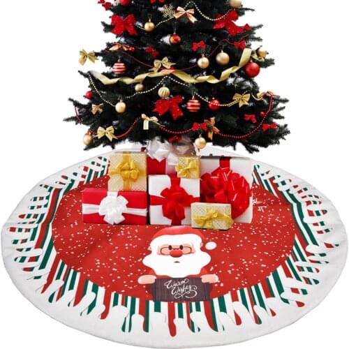 Newest Christmas Tree Skirt Santa Clause/ Snowman/ Elk Print Tree Skirt Decorative Tools Festival Decorations for Home Office