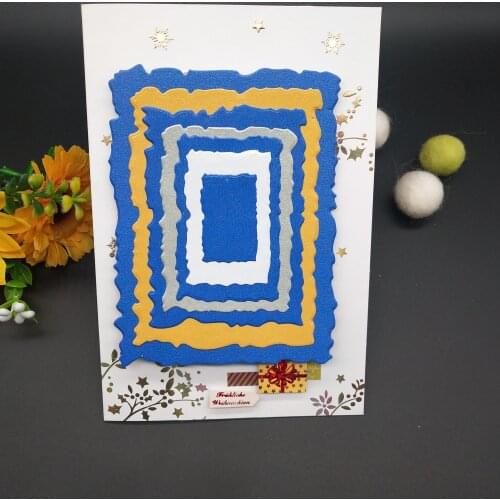 9.2*12.1 cm 6pcs squire frame new Metal Cutting Dies New Stencils for DIY Scrapbooking Paper Cards Craft Making Craft Decoration