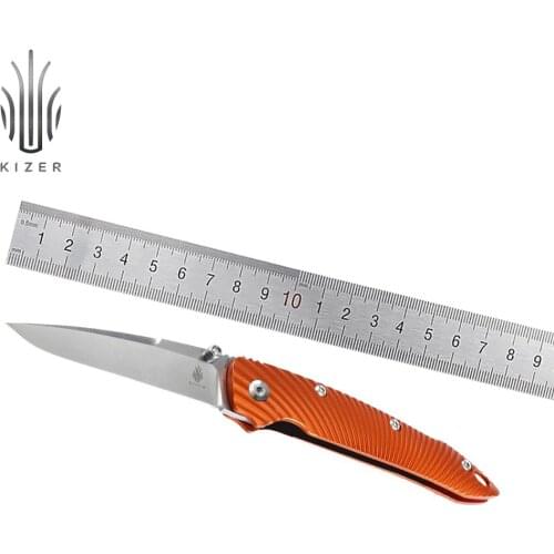 Kizer Survival Knife Sliver KI4419A1 Outdoor Camping Knife Aluminum Handle Folding Blade Knife Self-Defense Portable EDC Tools