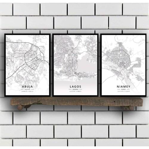 Abuja Lagos Niamey Niger Map Poster