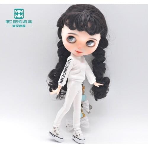 Fits Blyth Azone OB23 OB24 1/6 doll accessories Toys for Girls Fashion letter sports suit