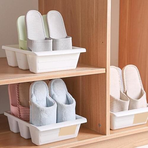 Groove Design Slipper Shoe Tray Holder Space Saving Groove Vertical Design Slipper Shoe Storage Tray Holder Household Supplies