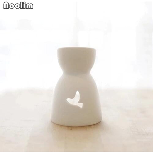 NOOLIM Romantic Ceramic Bird Aroma Burner Essential Oil Burner for Home Dinner Wedding Decoration Aromatherapy Candle Holder
