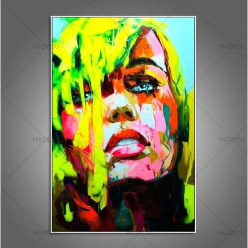 Handpainted modern Fashion Beauty boy canvas Oil Painting Handmade Palette Knife Painting wall art For Restaurant Hotel Decor