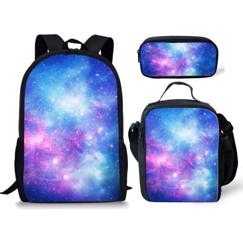 Universe 3pcs/set Superstar Vast Starry Sky School Bag Set Girl Book Bag Custom Schoolbags For Teenage Boys Students Backpacks
