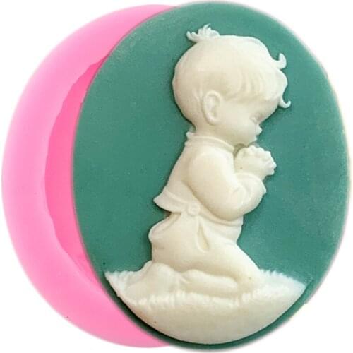Angel Boy Silicone Mold Cupcake Topper Fondant Cake Decorating Tools Baby Birthday Chocolate Gumpaste Mould Candy Clay Moulds