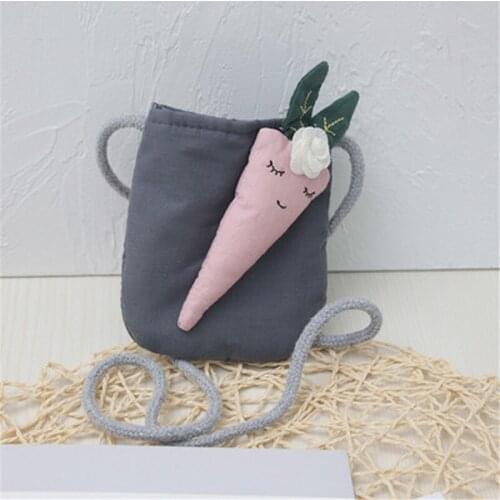 Ins Cute Coin Purse Soft Girl Carrot Strawberry Bag Student Japanese One Shoulder Slanting Plush Bag Cute Girl Bag Girls Toys