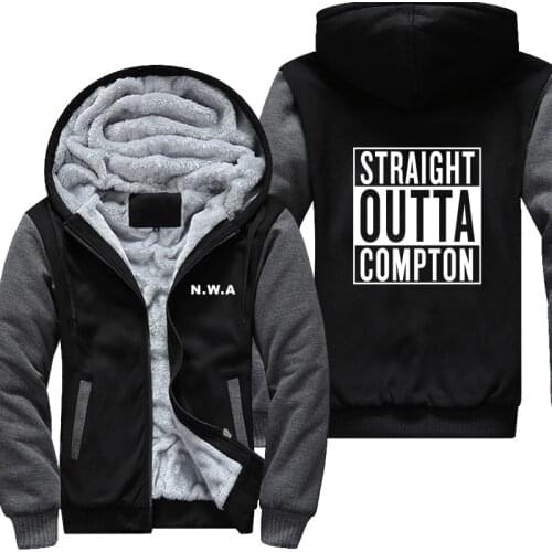 USA SIZE Straight Outta Compton NWA California GOTHIC Eazy E NWA Dr. Dre hip hop Hoodies men Thicken Fleece Coat USA EU size