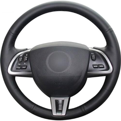 Top Leather Steering Wheel Hand-stitch on Wrap Cover For Jaguar XF XF S XF Sportbrake 14-15
