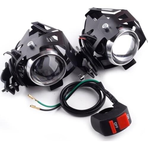 2Pcs Universal 10W 6500LMW Motorcycle Angel Eyes Front Spot Lights LED Driving Headlight Fog Lamp & Switch Motorcycle 12V