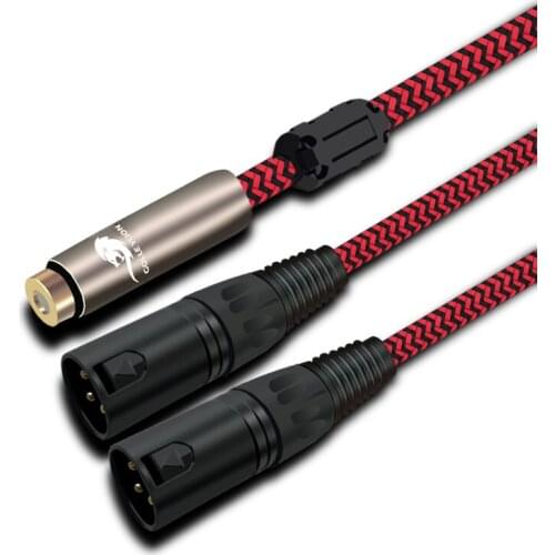 High Quality Mini Jack 3.5mm Female to 2 XLR 3 Pin Male Audio Cable For PC Headphone Mixer AMP Sound Box Mic Speaker Wire 1M 2M
