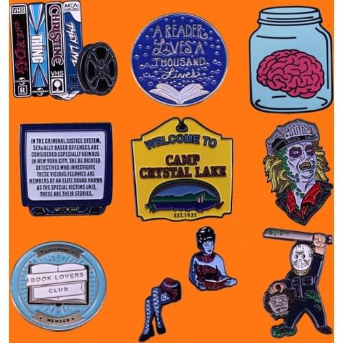 Funny Kids Halloween Gifts Enamel Pins Cute Cartoon Brooch Collect Backpack Collar Lapel Badges Men Women Fashion Jewelry