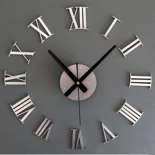 Modern DIY 3D Mirror Large Wall Clock Sticker Mirror Living Room Art Design Wall Clock Home Office Decoration
