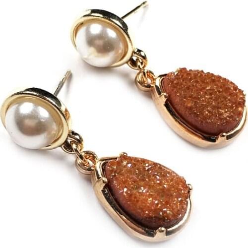 Nature Agates A Pair Earring With Pear Beads Water Drop Shape Earring for Women Wearing Jewelry Earrings Best Gift 10x20mm