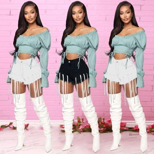 2021 Spring Casual Short Jeans Pants Streetwear Jeans Tassel Skinny Jean Femme Woman Summer Clothes For Women